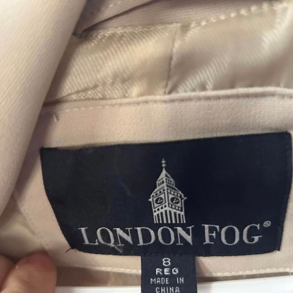 London Fog Beige Trench Coat - Size 8 - Picture 1 of 3